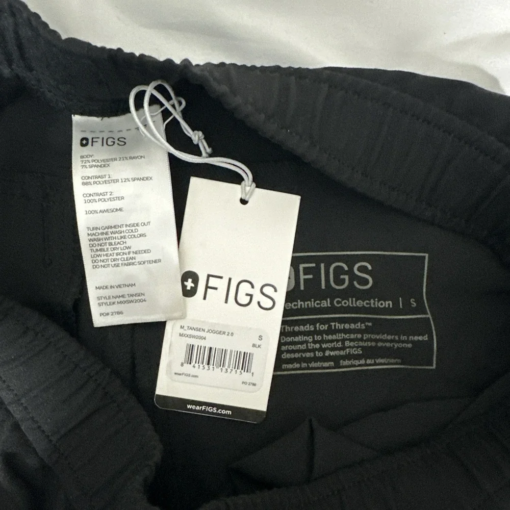 NWD‎ Figs [ Mens Small ] Tansen Jogger Scrub Pants Black #U1726